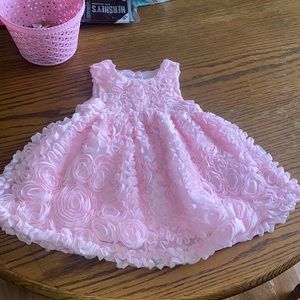 18 m pink flowery ruffle dress